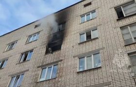 В Дзержинске горела квартира в высотке.