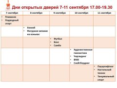 Дзержинский ФОК "Ока" объявляет дни открытых дверей
